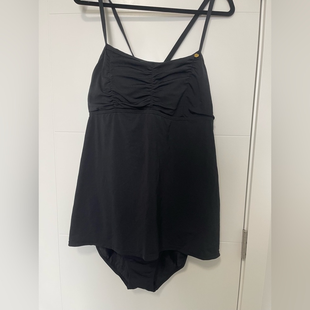 Roots Black Swimdress with Built-In Brief